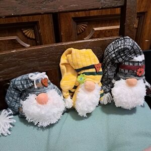 3 Cute Gnomes 6" Tall (Handmade)